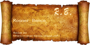 Rosner Bence névjegykártya